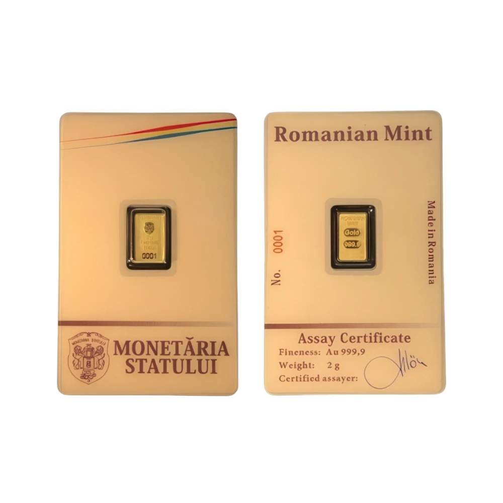 2 g Lingou de Aur Monetaria Statului