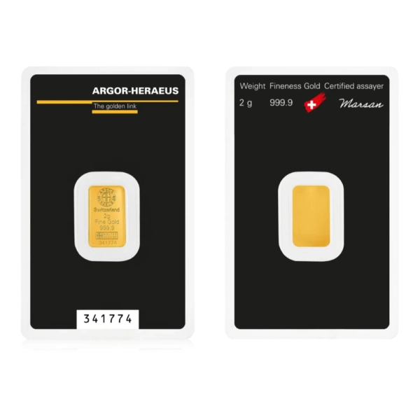 2 g Lingou de Aur Argor Heraeus