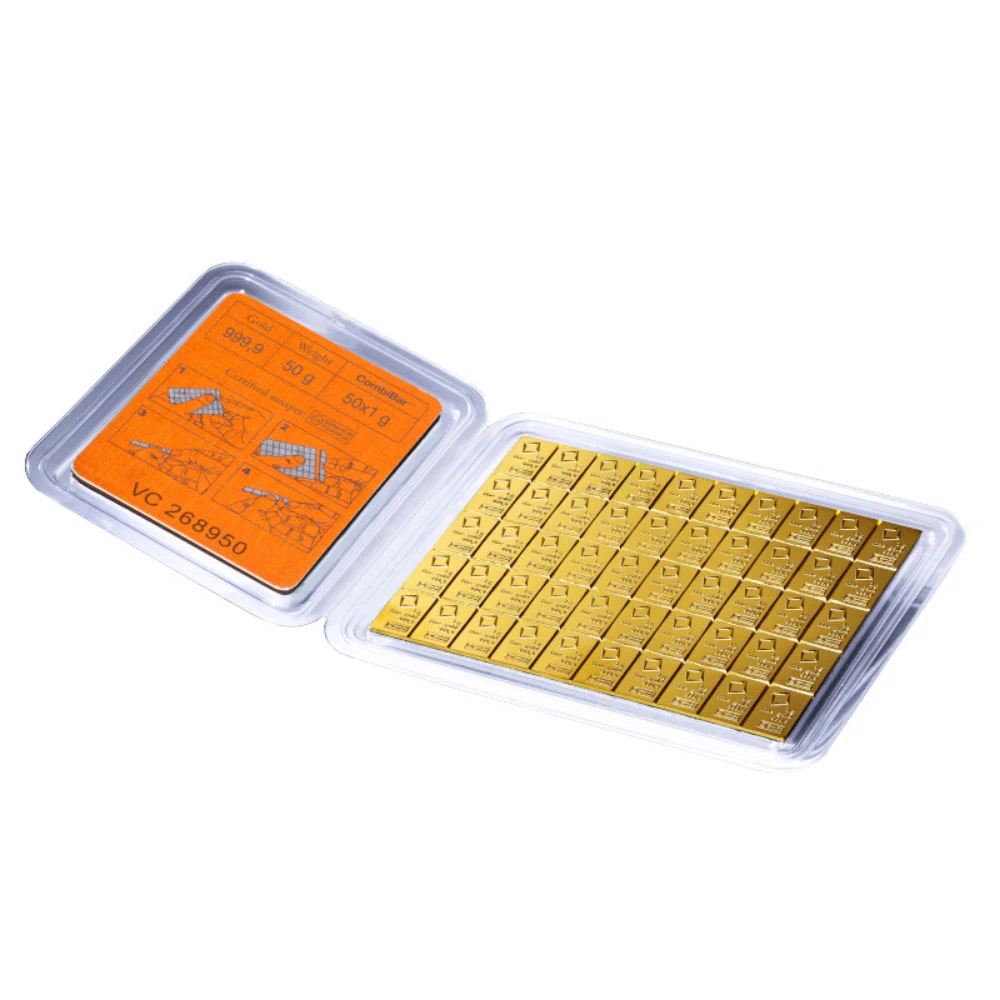 50 x 1 g Lingou de Aur CombiBar Valcambi Suisse - imagine 4