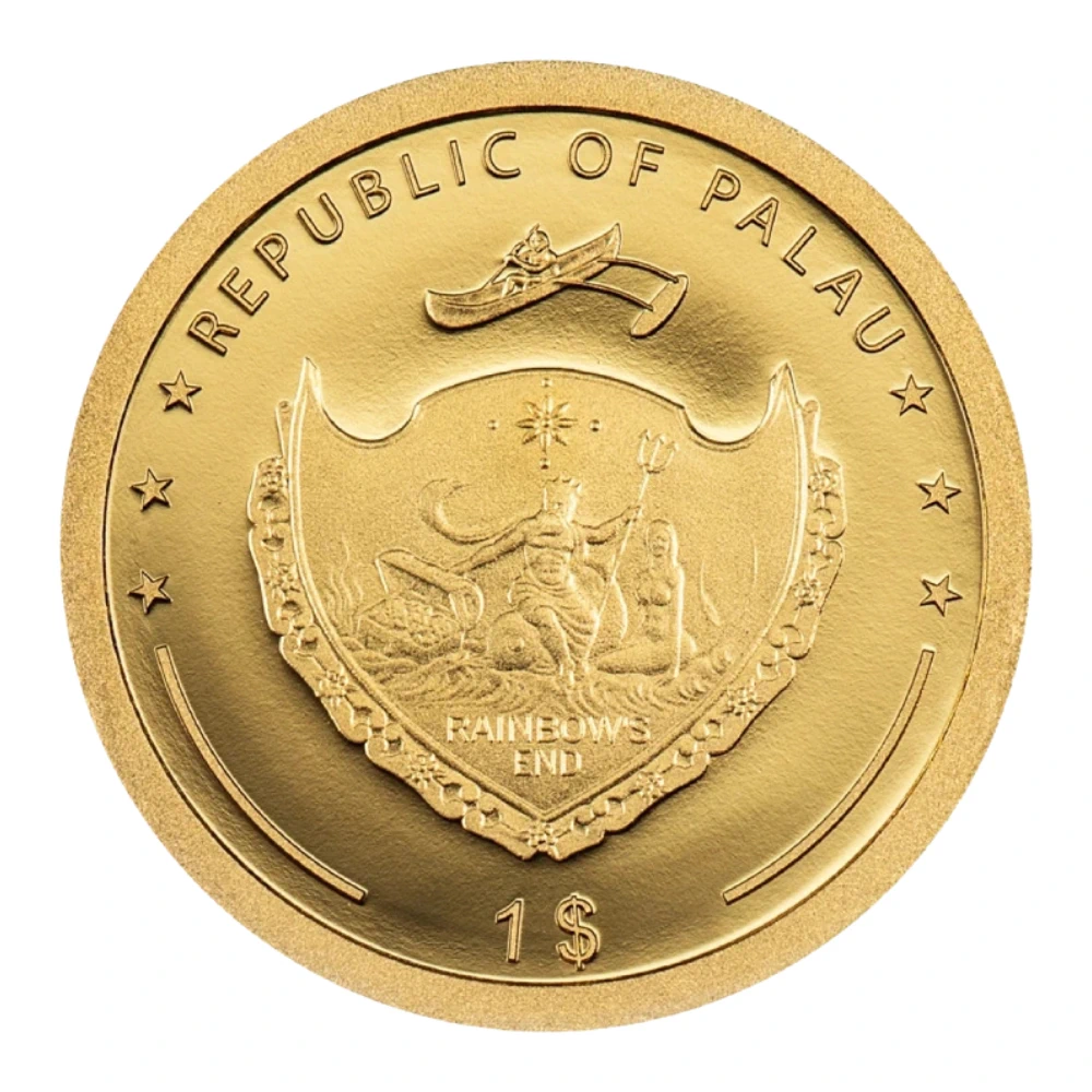 1 g Moneda de Aur Trifoi cu Patru Foi Natural - imagine 2
