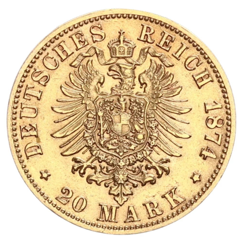 Moneda de Aur 20 Marci Germania Konig Karl - imagine 2