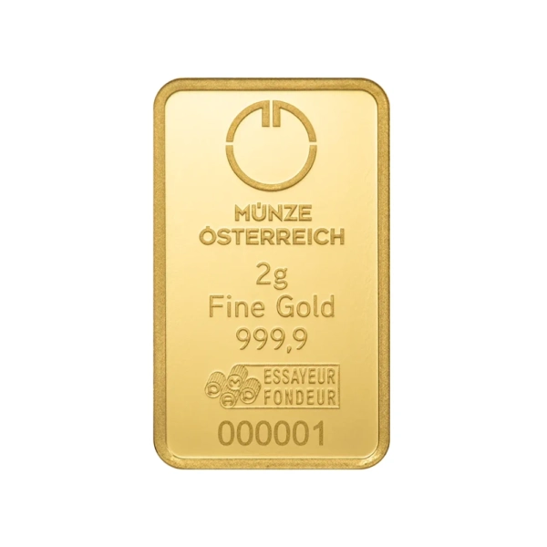 2 g Lingou de Aur Munze Osterreich