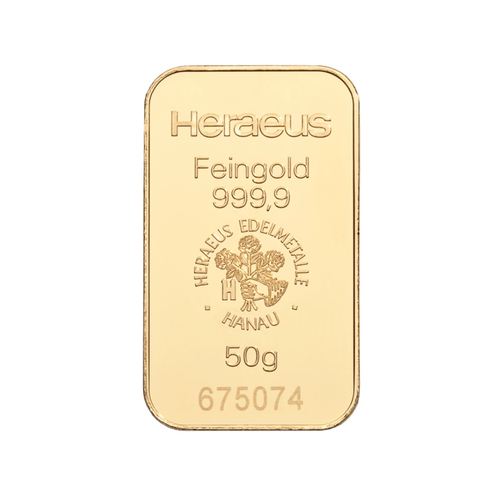 50 g Lingou de aur Heraeus - imagine 3