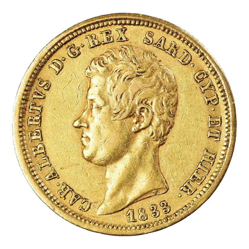 Moneda de Aur 20 Lire Sardinia Carlo Alberto