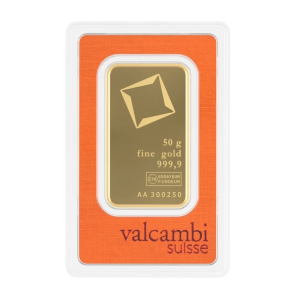 50 g Lingou de Aur Valcambi Suisse