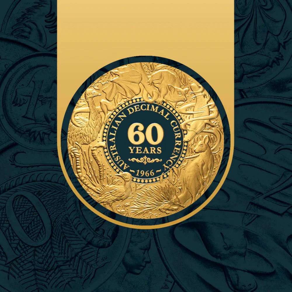 Moneda de Argint 60 de Ani de Moneda Zecimala 2026, Aurire 24K - imagine 7