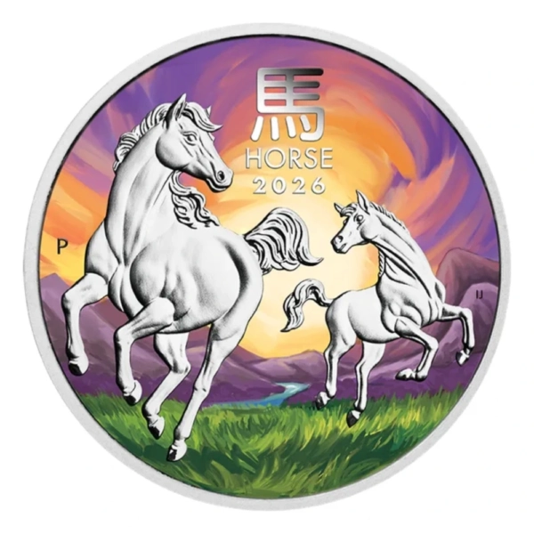 Lunar Horse Melbourne Money Expo 2oz antique finish