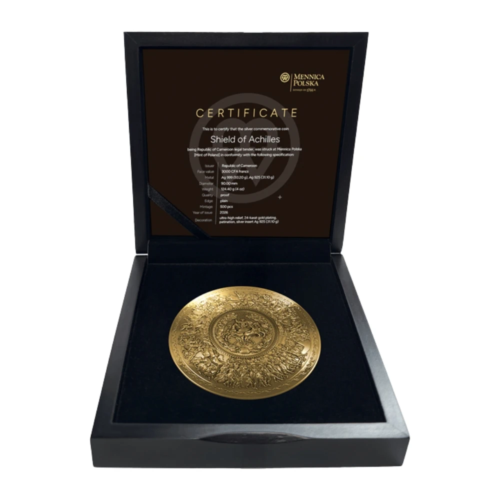 Monedă de Argint Shield of Achilles Goldplated - imagine 3